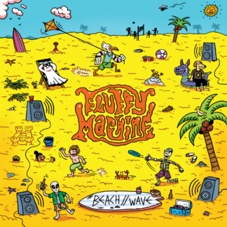 Fluffy Machine - BEACH // WAVE, pochette du 4ème album studio, un objet caché avec une plage